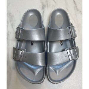 Birkenstock Womens Arizona Essentials EVA Silver 39 Slides Sandals Gray